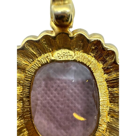 Joan Rivers Gold Plated Pink Cushion Crystal Pendant Purple Blue Halo Enhancer - Picture 3 of 11